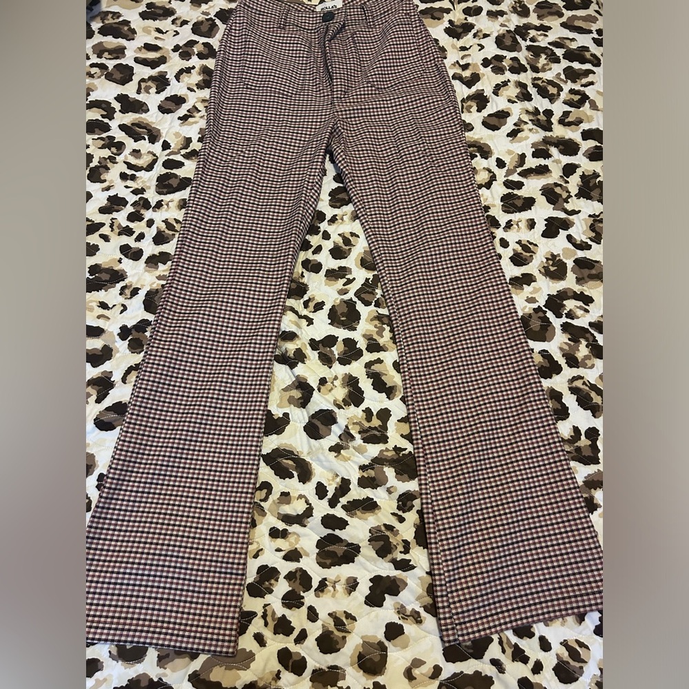 ROLLAS flared plaid pants